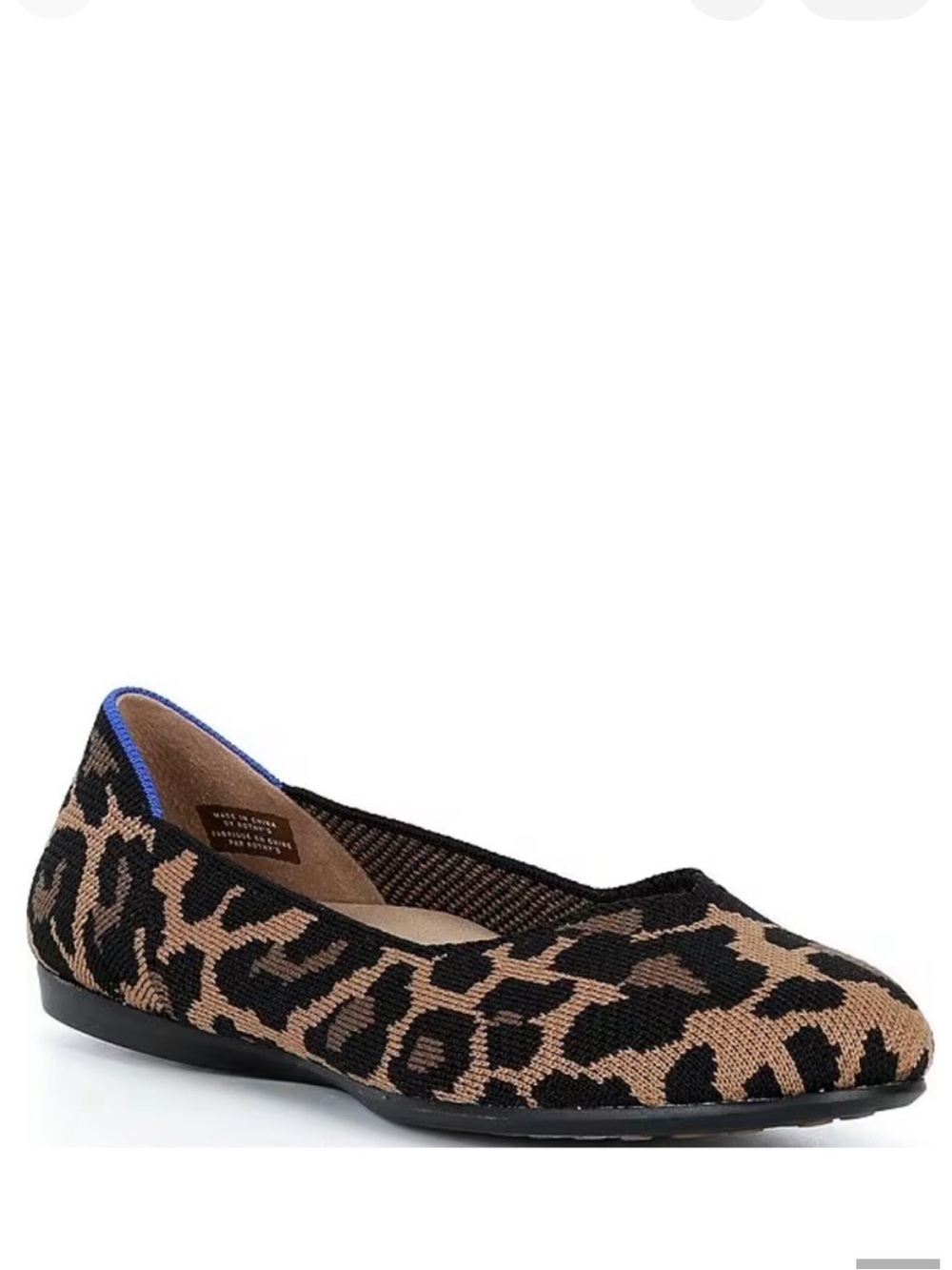 Roth’s The Daily Knit Washable Leopard Round Toe Flats Size 9.5